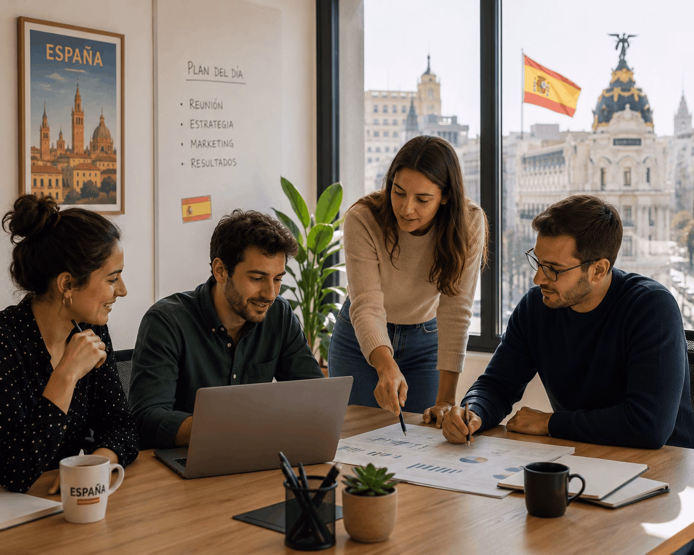 Pessoas reunidas numa sala